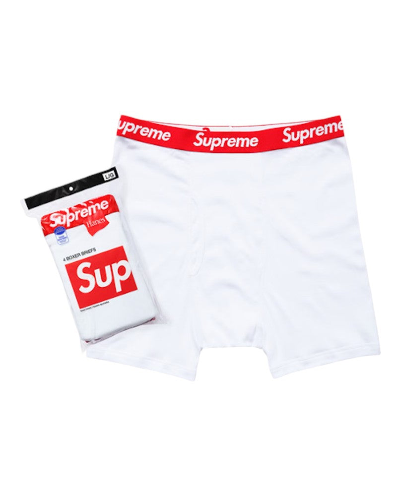 Supreme Hanes Boxershorts – Weiß (4er-Pack)